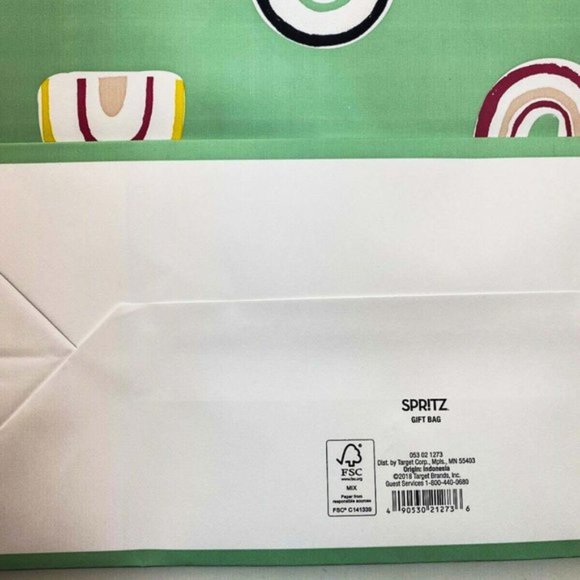 Bundle of 12 Spritz Gift Bags Green Rainbows Pink - Picture 5 of 6